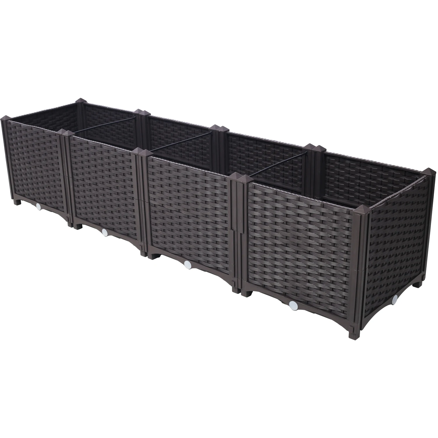 

Deep Raised Garden Bed Plastic Planter Boxes for Vegetables Flowers Herbs and Succulents,Self-Watering Planter Box Raised Bed to