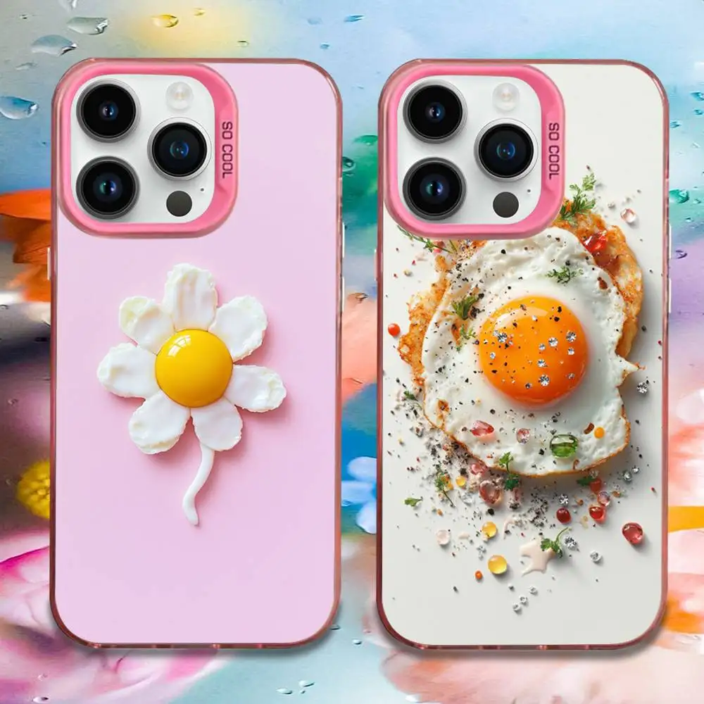 

Cute fried egg Phone Case For iPhone 17,16,15,14,13,12,11,Mini,Pro,E,MAX Pink Candy Matte Shockproof Cover