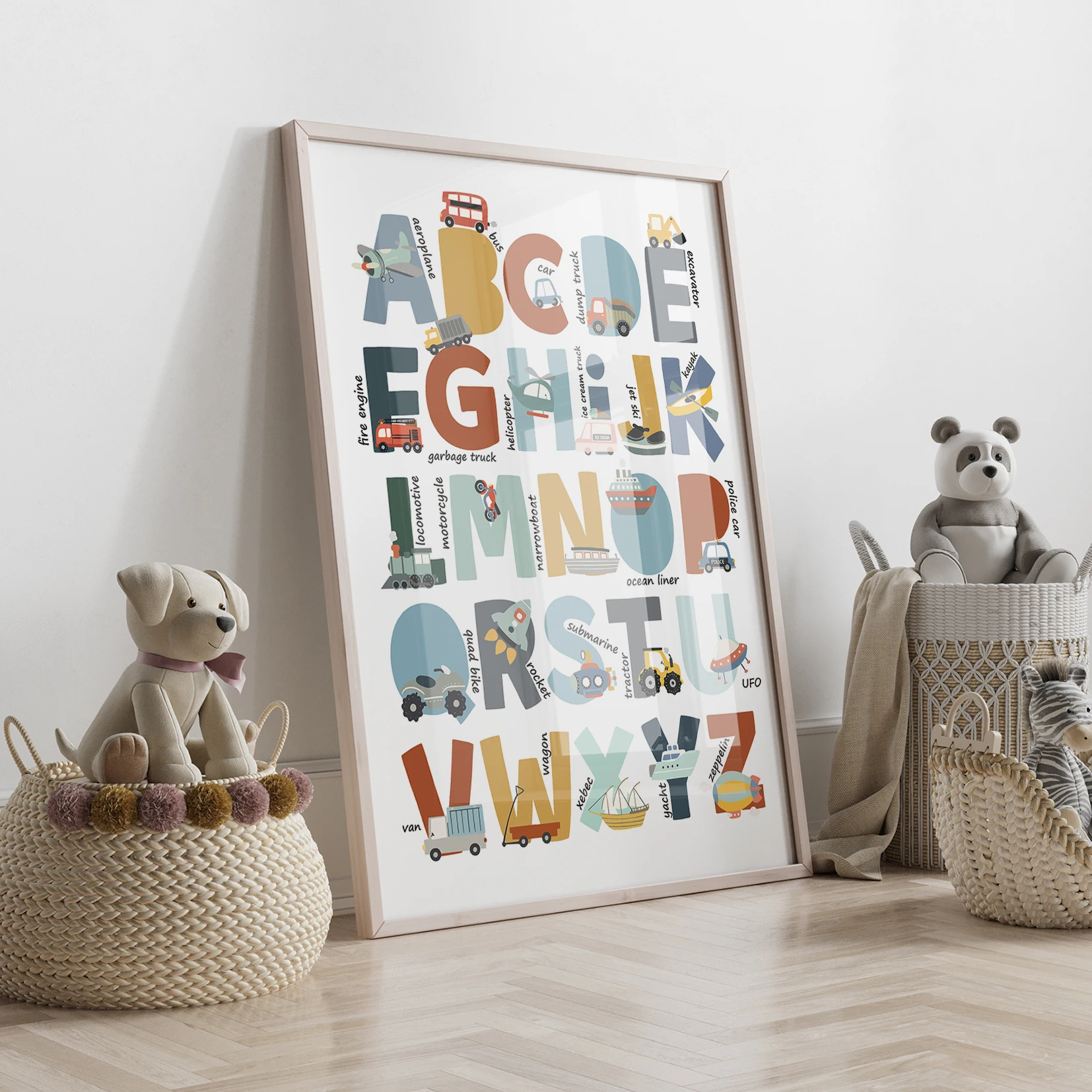 3pcs Personalized Custom Name Cartoon Car Letters Wall Art Print Picture Canvas Poster Painting Living Room Home Decor image 4
