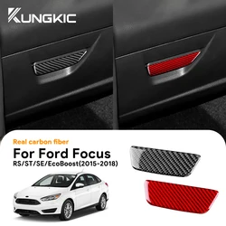 Real Soft Carbon Fiber Sticker Car Passenger Glove Box Panel Trim for Ford Focus SE RS ST Ecoboost 2015 2016 2017 2018 LHD RHD