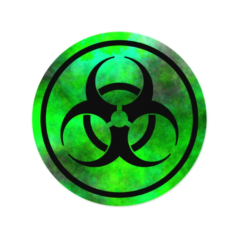 WCS909 Green or yellow Fog Biohazard Symbol Wall Sticker Waterproof Decal Pvc Home Decoration Yard Garden Garage Decors