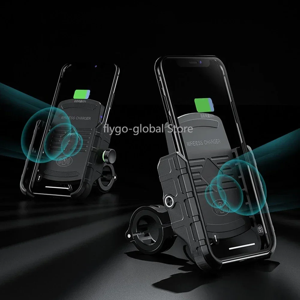 

Держатель для мобильного телефона, поддержка смартфона для мотоцикла, подставка для крепления на руль мотоцикла с беспроводным зарядным устройством