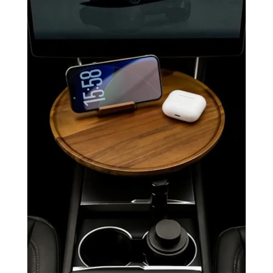 

360° Rotating Wood Car Tray Seven Sparta Car Desk for Laptop Cup Holder Table Car Laptop Mount Desk for Women and Men Compatibl