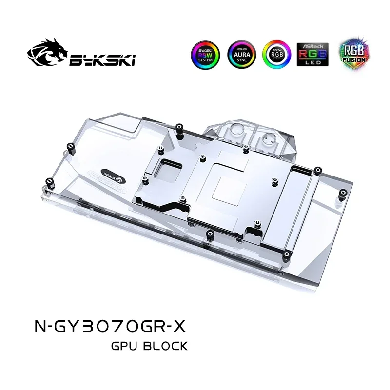 Bykski GPU Bloc D'eau Pour GALAXY Geforce RTX 3070 /3060 Ti GAMER OC Cartes Graphique, VGA Refroidisseur 5V/ARVB 12V MO SYNCHRONISATION N-GY3070GR-X