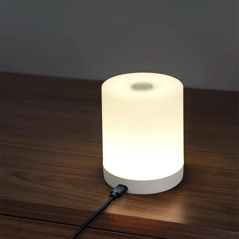 Imagem -05 - Lâmpada de Cabeceira Portátil para Quarto Luz Noturna Led Toque Stepless Regulável Abajur Usb Luz de Dormir Presente para Criança