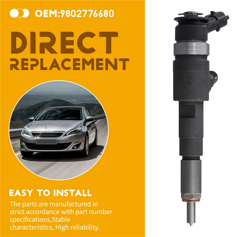 

New Fuel Injector 0445110566 9802776680 For 308 508 Citroen C4 C4 DS Ford Fusion 1.6 HDI 14-18