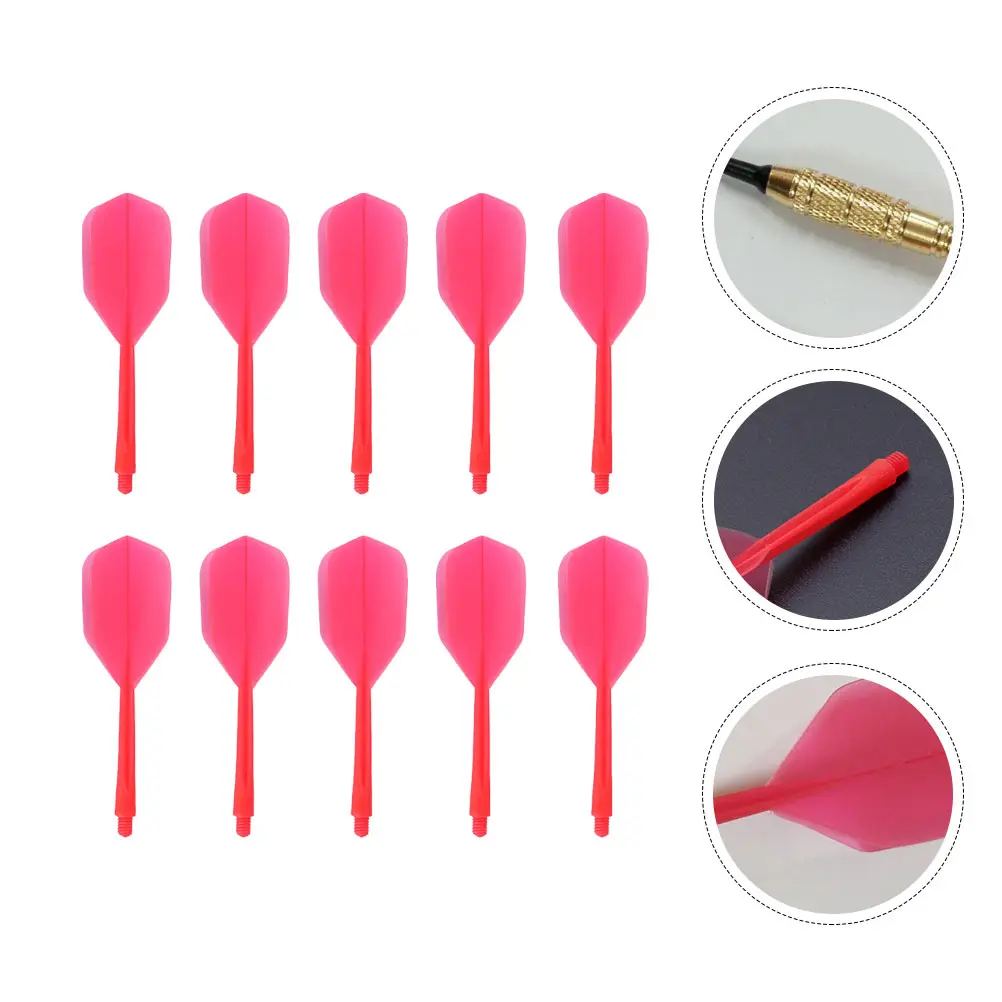 

10 pcs Transparent Dart Tails Fine Thread Red Replacement Durable Reinforced Cone Locking Hole Easy Removal Game Accessories