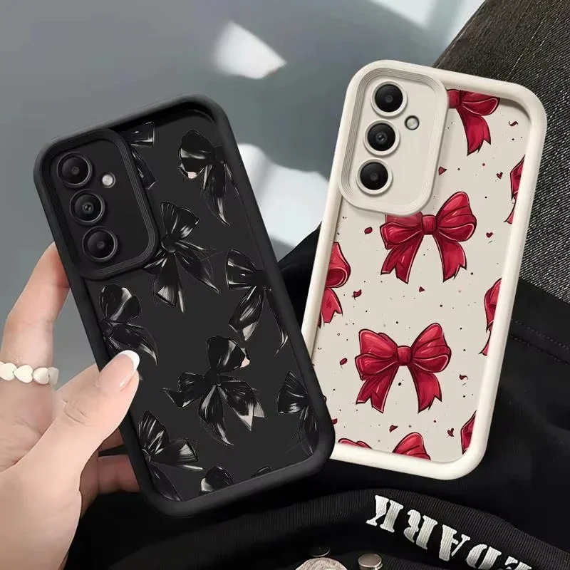 Luxury Red Bow For Samsung Galaxy Case S24 S23 S22 S21 Ultra Plus Fe A55 A54 A53 A52 A35 A25 A15 A14 5G Phone Y2k Cover - náhled 2