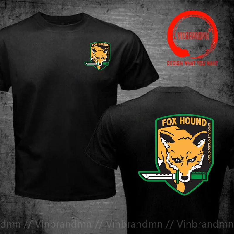 The Metal Solid Snake 5 V Foxhound Special Force Group T Shirt Men Fox Hound T-Shirt Hot Selling Clothing Military Army TeeShirt