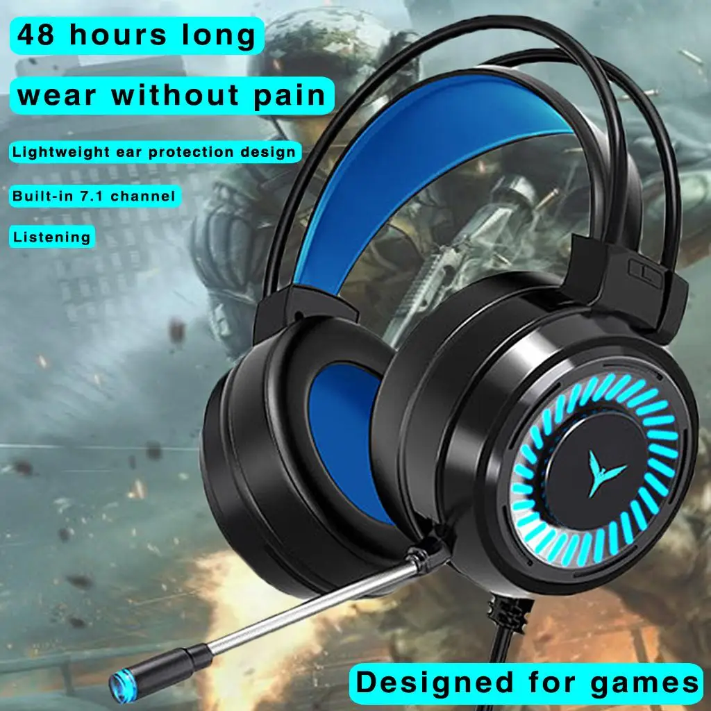 Auriculares para juegos de 3,5 mm con luz LED, sonido envolvente estéreo 4D, juegos G58