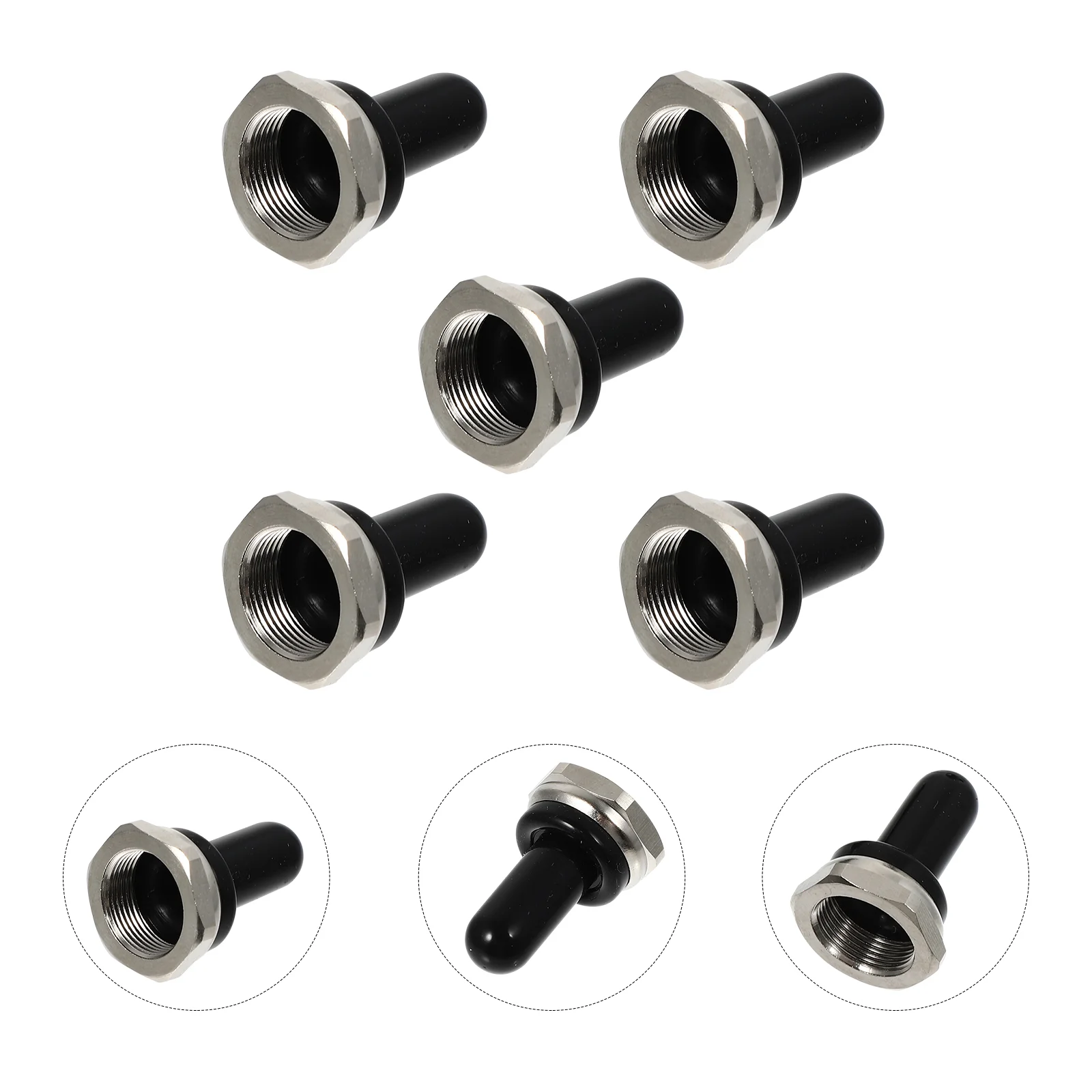 

5 Pcs Rocker Switch Waterproof Covers Toggle Safety Protection Knob Guards for Black Caps