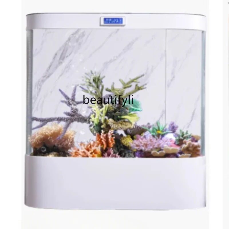 

European Fish Tank Small Floor Lazy Ecological Glass Change Water Large Landscaping Aquarium