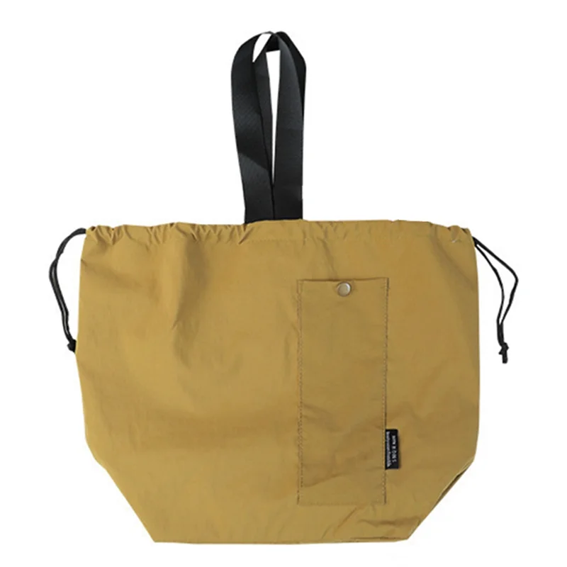 

A26F-Portable Lunch Bag Large Thermal Insulated Drawstring Solid Color Bento Box Storage Bag For Picnic Meal