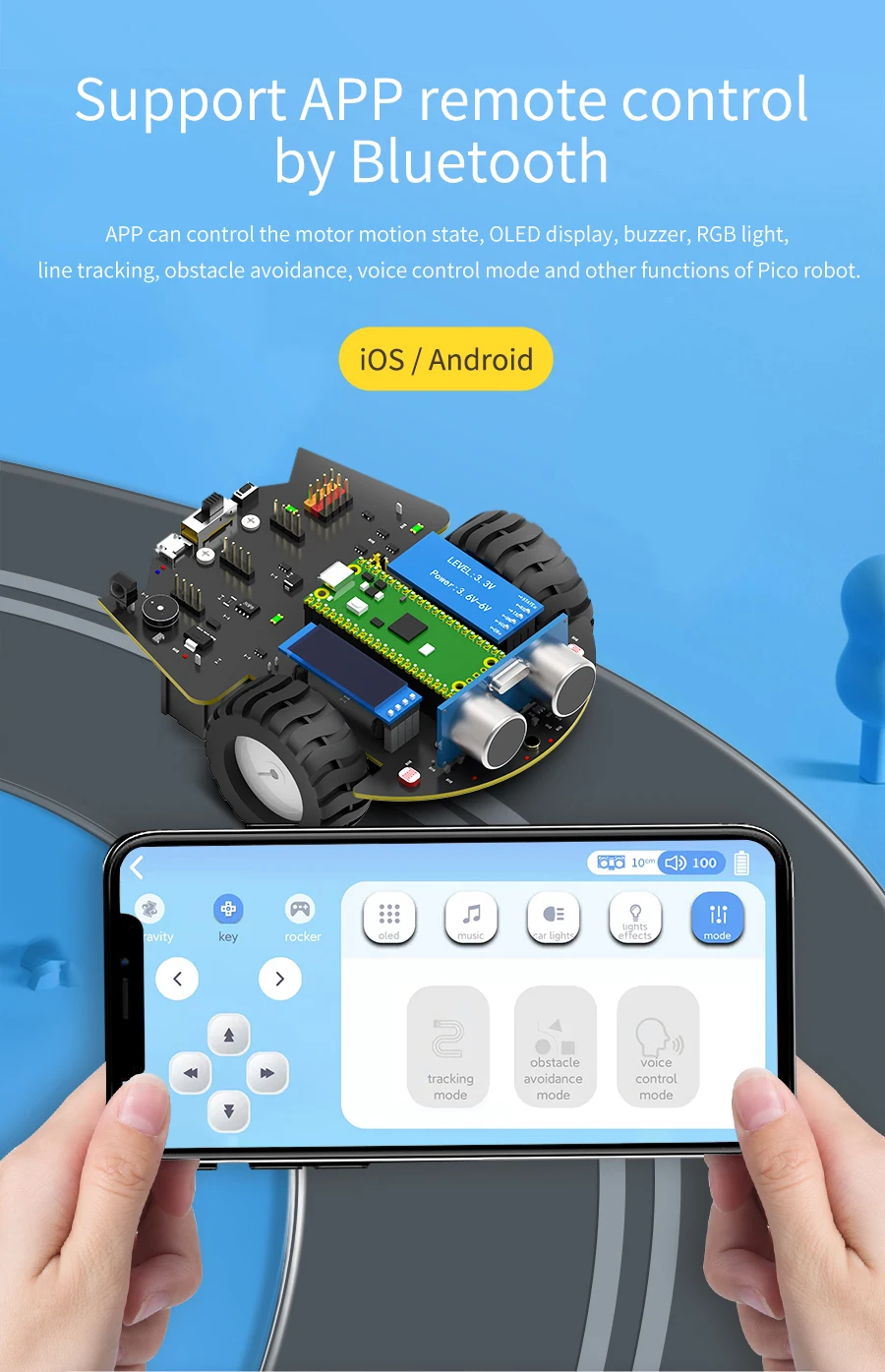 Yahboom Raspberry Pi Pico2 Roboter Auto Diy Elektronische Kit Codierung Roboter Kit Unterstützung MicroPython Programmierung APP Infrarot Steuerung – Detail 9