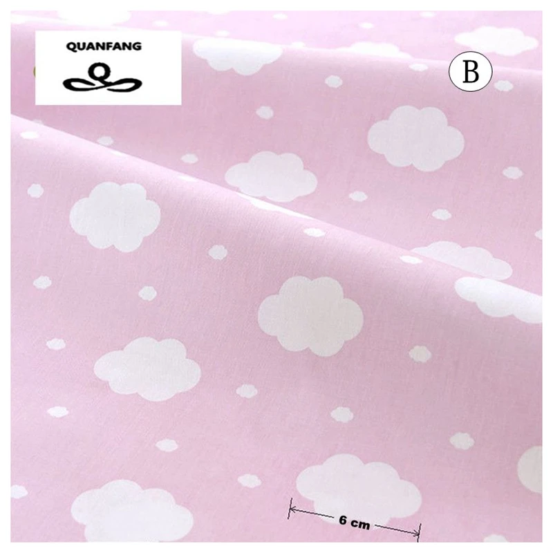 Printed Twill Cotton Fabric For Sewing Quilting Floral Tissue Baby Bed Sheets Sleepwear Children Dress Skirt Material  100X160cm