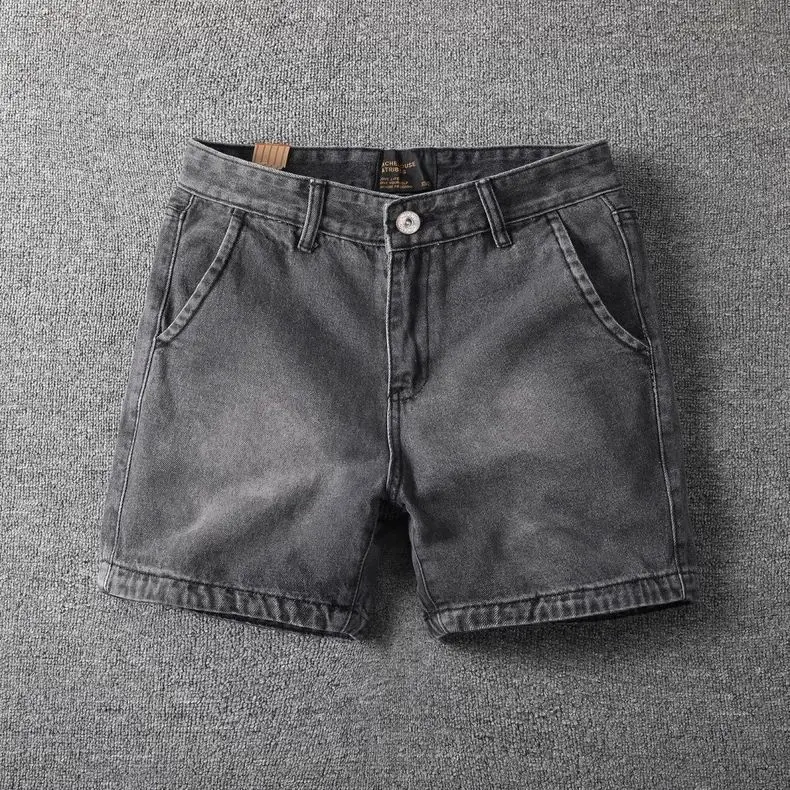 Summer 2026 Trendy Brand Loose American Retro Washed Old Denim Shorts Men's Straight Casual Versatile Three-point Man Half Pants