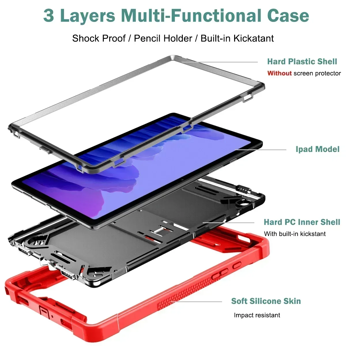 Imagem -04 - Armadura Suporte Case para Samsung Galaxy Tab a9 Plus Sm-x210 Sm-x216 Sm-x218 Capa Robusta a9 8.7 Sm-x110 Sm-x115 Sm-x117 Tablet