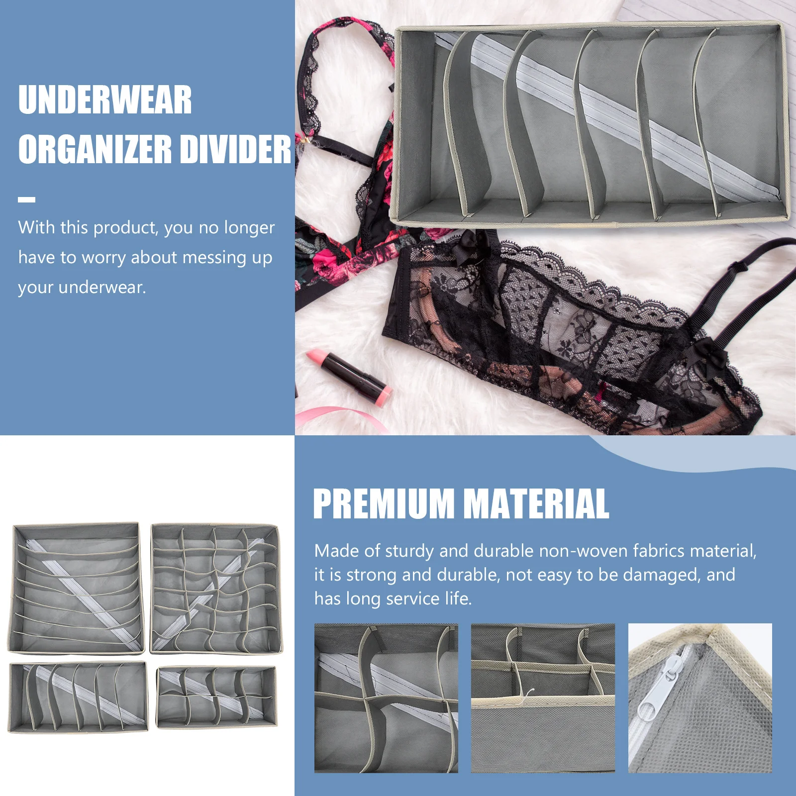 

Underwear Divider Sock Organizer Bra Drawer Storage Box Nonwoven Home Drawer Organizer Socks Underwear Storage