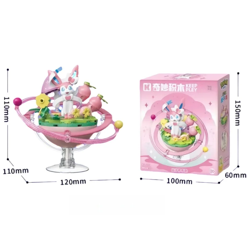 Keeppley Originele Pokémon-bouwstenen Eevee Evolution Family Planet Series Educatief speelgoed Desktop-assemblagemodel Poppenspeelgoed