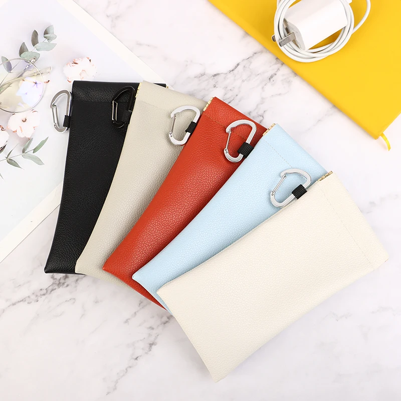 Soft PU Glasses Bag Sunglasses Case Carrying Bag Automatic Closed Eyewear Pouch Earphone Data Cable Storage Protective Cover