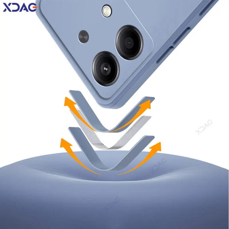 Luxury Square Liquid Silicone Cover Case for Xiaomi Redmi Note 13R Pro 5G 360 Soft Mobile Phone Bags RedmiNote13R Note13R 13RPro