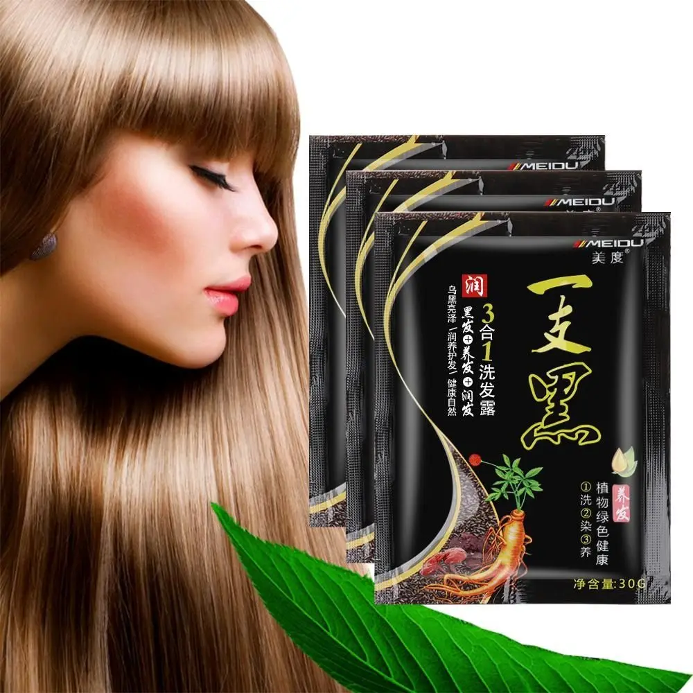 White Hair into Black Color Shampoo Mild Formula Effect Hair Dye Plant Ginger Extracts Professional Hair Styling Tools For Hair