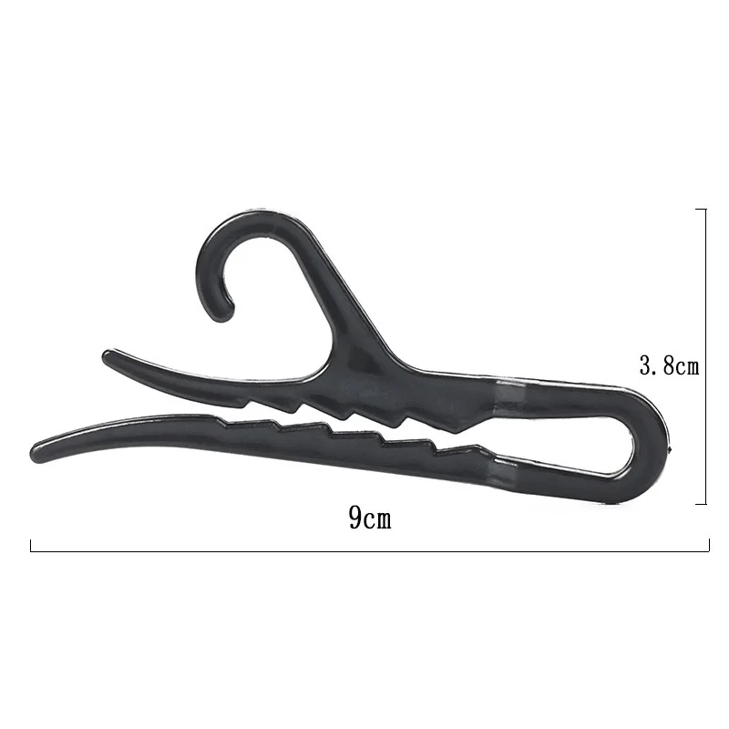 20pcs Plastic non slip sock hanger clip, black slide on style toothed packaging sock hooks antiskid with teeth clothes clips