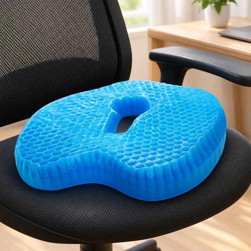 Comfort-Boosting U-Shaped Gel Cushion for Long-Term Seating Support and Pressure Relief