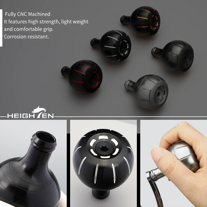 ترقية مقبض بكرة دوارة 42 مم من HEIGHTEN - طرف تنقيط من الألومنيوم للفضاء الجوي مع قبضة واحدة متدرجة لبكرات الصيد #4