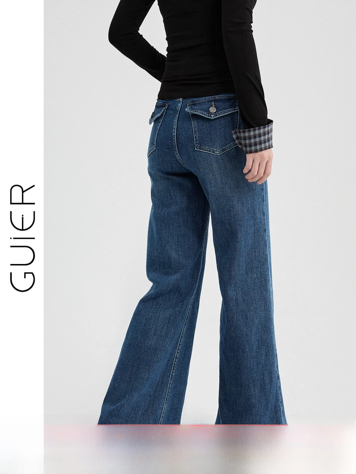 

Blue High Waist Slimming Bell Bot Jeans Women's Spring 2026 New Vintage High Waist Bell Bot by Guier