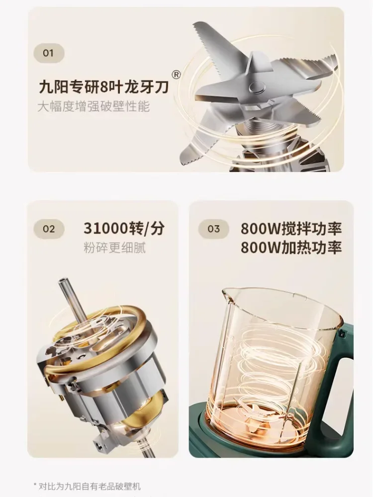 Wall breaker household automatic heating soybean milk machine multi-function light sound complementary food cooking machine new