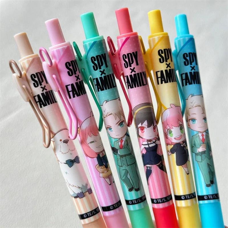 24 Pcs Cartoon Anime Spy×family Gel Pens Exquisite Independent Boxed Student Supplies Stationery Wholesale