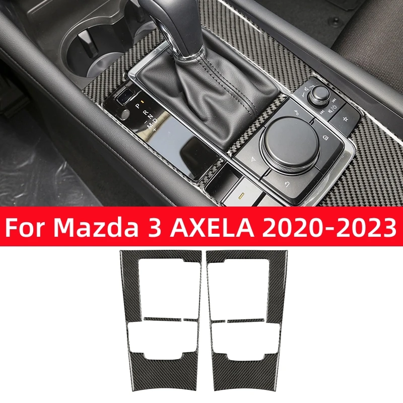 

X-T For Mazda 3 AXELA 2020-2023 Gear Shift Panel Decoration Cover Sticker Decal Trim Car Interior Accessories Carbon Fiber