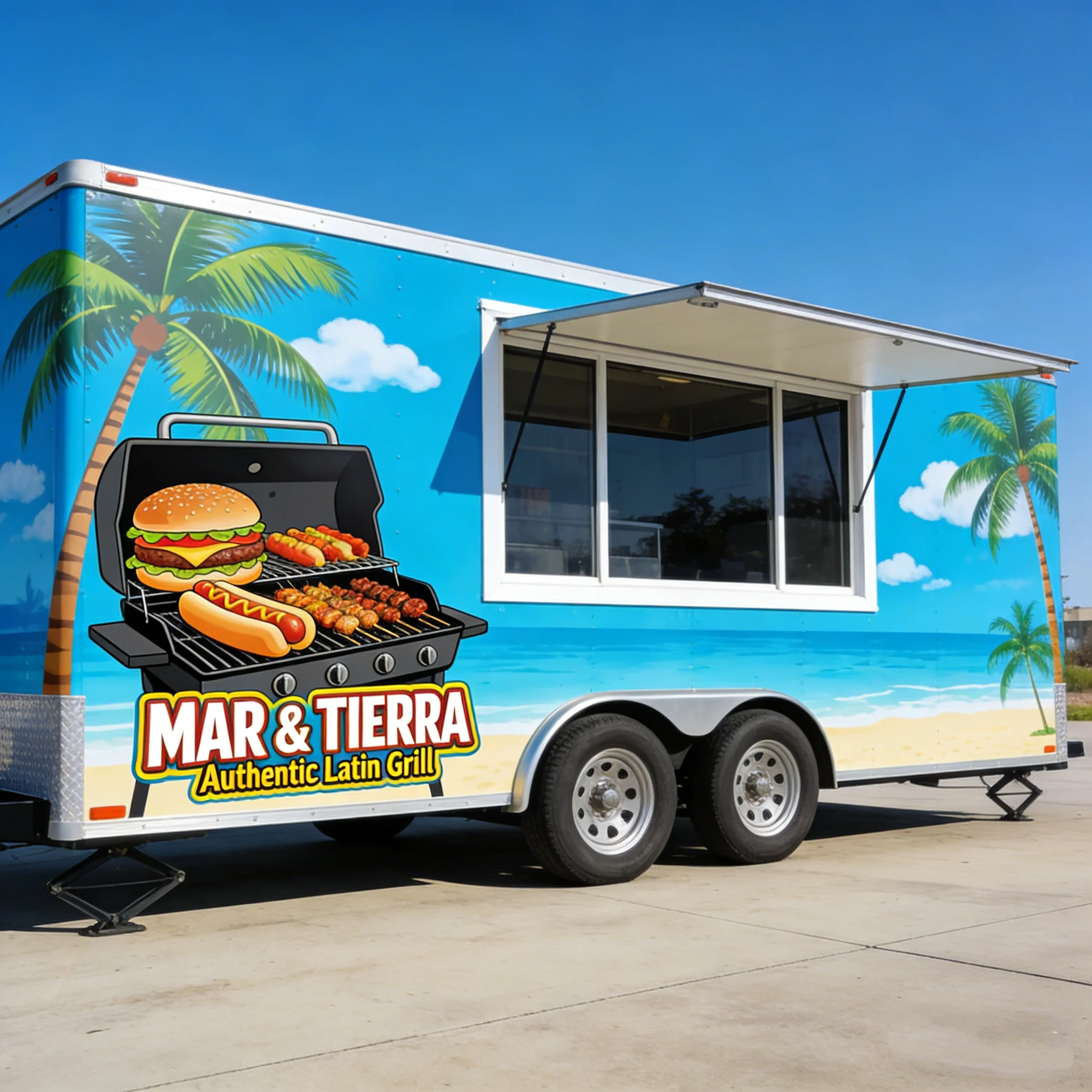 

Pizza Food Truck Trailer Mobile Kitchen Fully Equipped Commercial Stainless Steel Catering Cart Street Fast Food Van