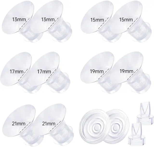 Wkładki kołnierzowe 13/15/17/19/21mm kompatybilne z Momcozy S12/S12pro/S9/S9 pro, dla TSRETE/Spectra/Medela 24mm tarcza/kołnierze