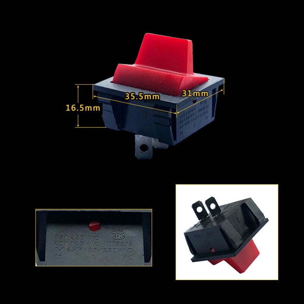 Electrical Rocker Switch 2 Position Snap In Mounting for Generator Engine Stop with 2 Pin Terminals and 125/250V Voltage Rating
