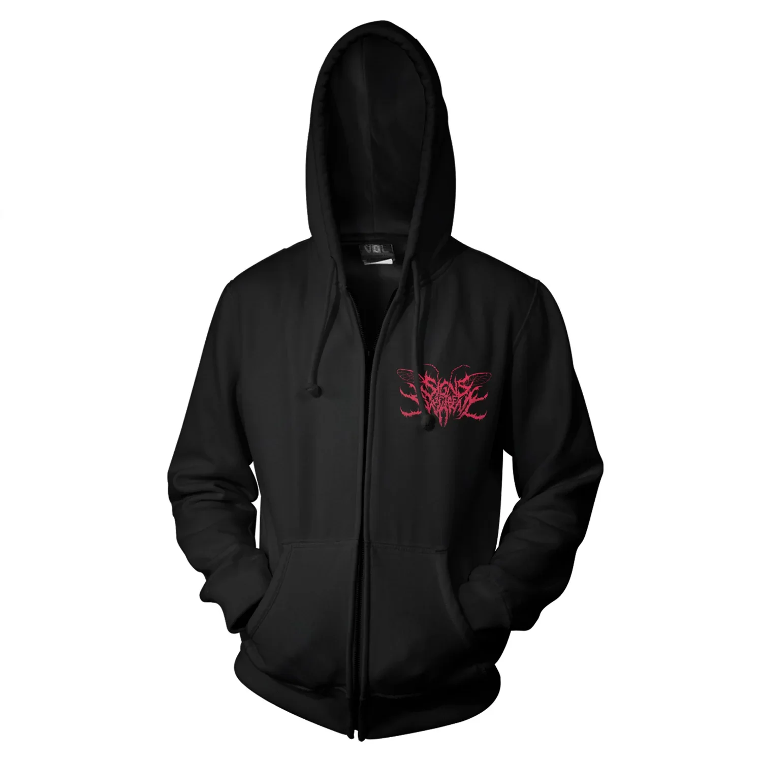 Signs of The Swarm Humanoid Worm Printed Zipper Hoodie Sweatshirts Hip Hop Streetwear Zip-up Hooded Tops Vintage Hoody Clothes