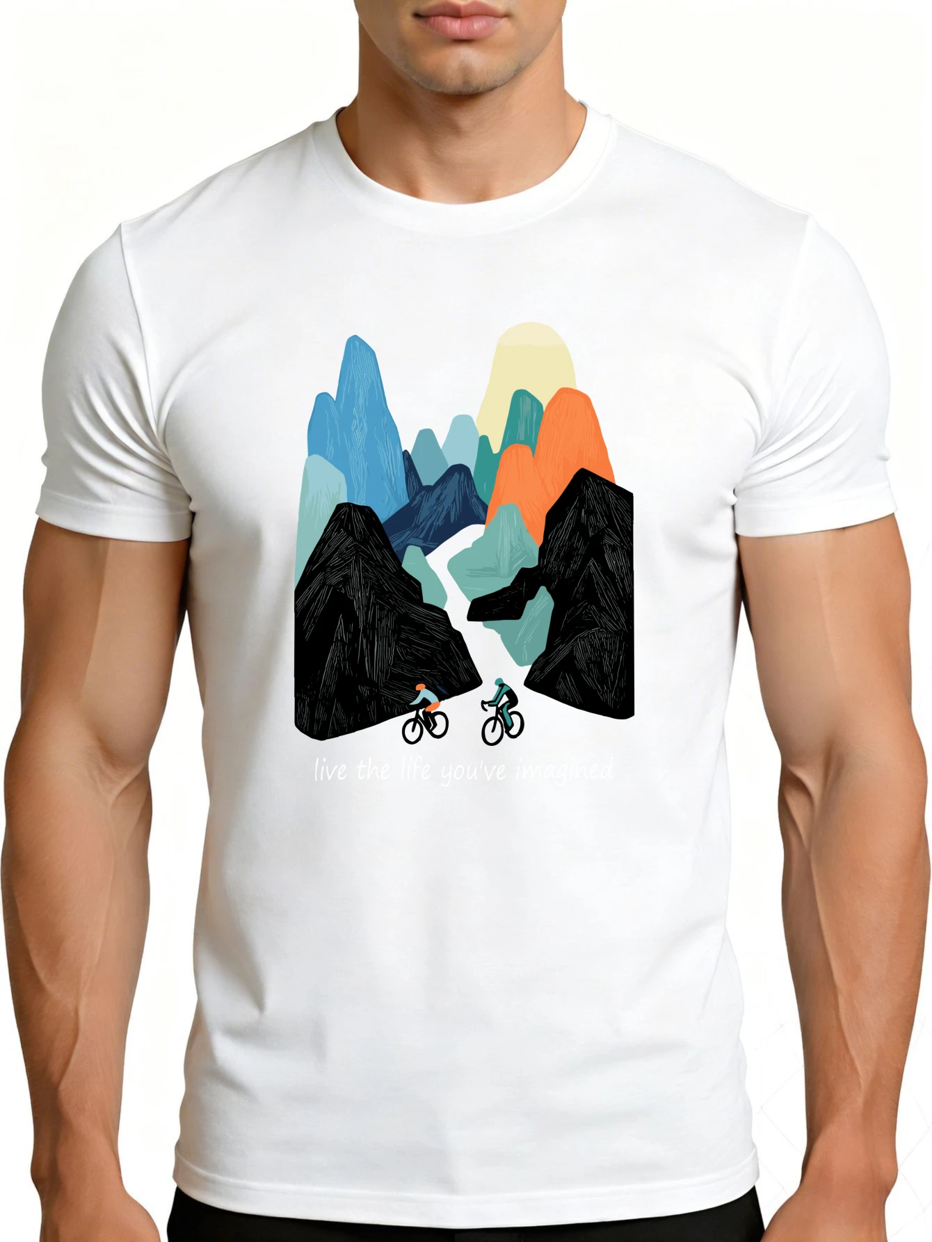 Mountain Biking Gifts - Camiseta Gráfica Masculina - Respirável, Macia,