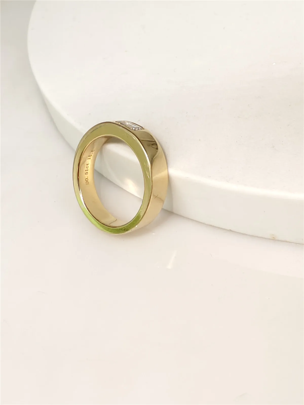 14K Solid Gold Laboratory-Grown Diamond Emerald Cut 0.2CT Men's Platinum Engagement Wedding Ring Custom Fine Jewelry Wholesale