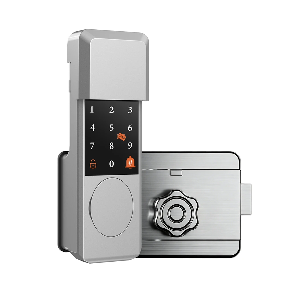 IP66 Waterproof Smart Door Lock Tuya Wifi Fingerprint Password RFID Card TTLock APP Keyless Entry Lock for Outdoor Gate Fence view 2