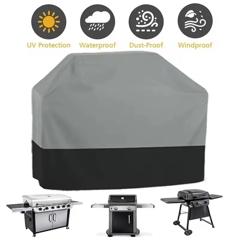 210T Oxford Cloth Outdoor Barbecue Cover, Waterproof Oven Cover, Garden Protective Cover, UV Resistant Heavy-Duty Carbon Grill C
