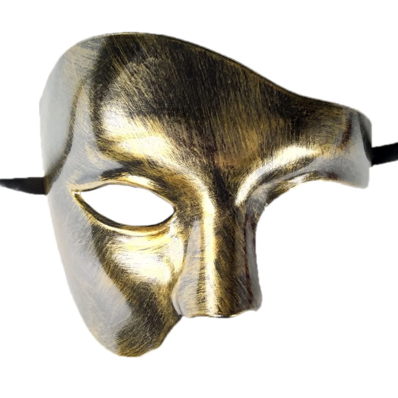 Masque Fantôme Steampunk en Plastique pour Homme, Accessoire Cosplay Rétro Médiéval, Demi-visage, Costume Punk, ixd\'Halloween