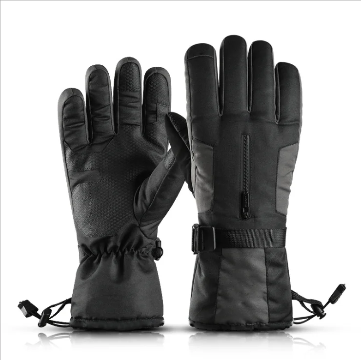 Custom Logo Accept Stretchable Breathable Comfortable Black Heated Gloves