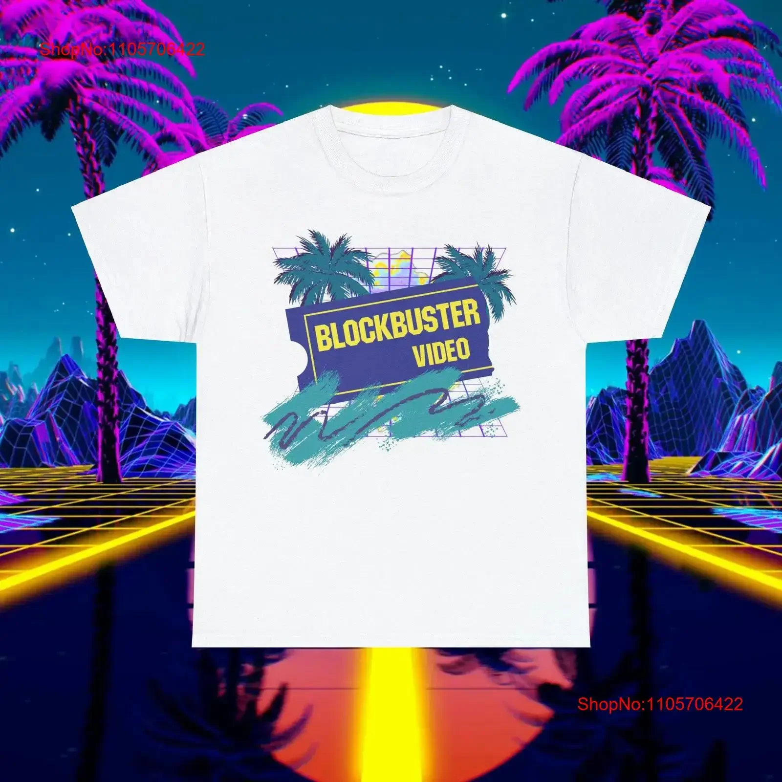 Vaporwave Blockbuster Video Logo T Shirt Retro 80s 90s Paper Cup vintage Washed Comfortable Top For Everyday Wear homme Casual