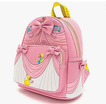 MINISO Disney Loungefly Pink Cinderella Commemorative Backpack Backpack School Bags for Girls