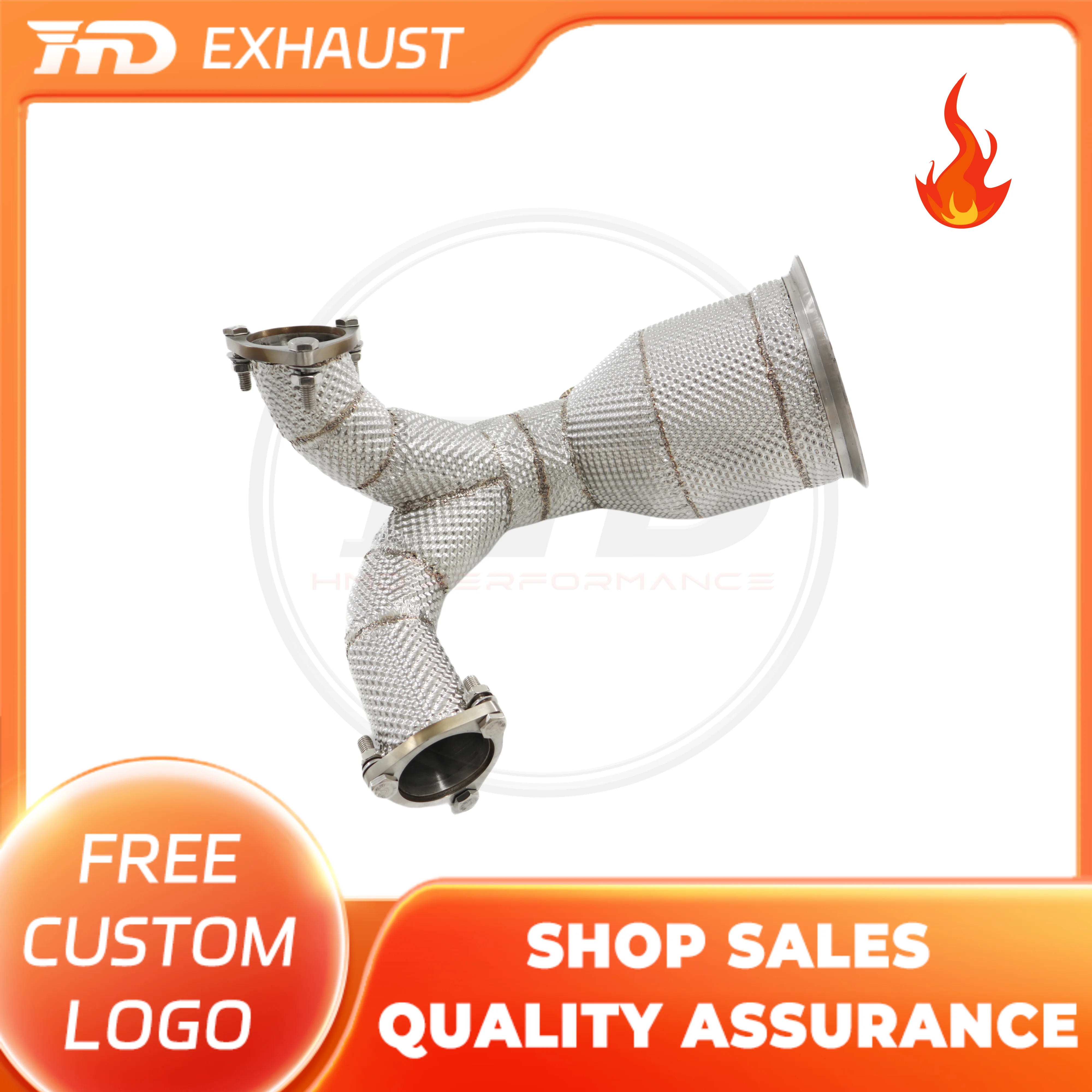 

HMD Hot sale SS304 Exhaust System Downpipe for Audi S4 S5 B9 With Catalytic Converter without OPF for Car
