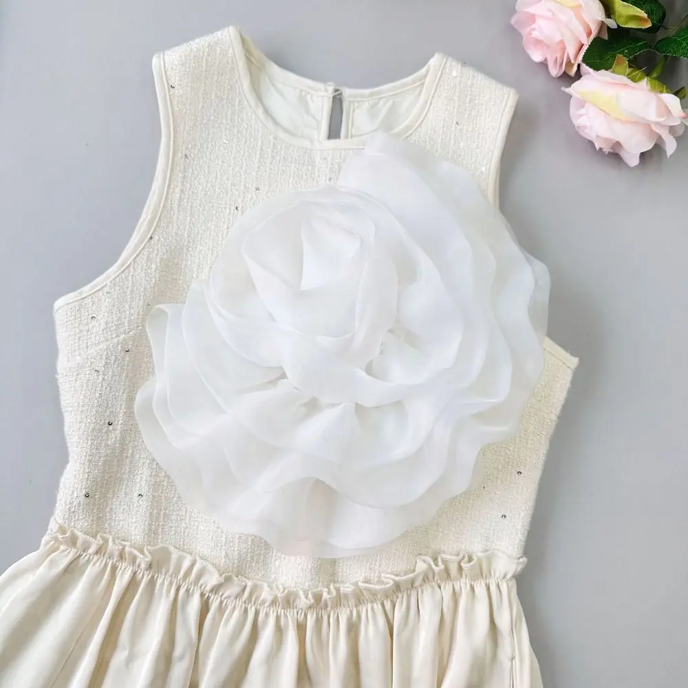 

Handmade Flower Patch Clothing Dress Neck Decoration Irregular Organza 3D Flower Corsage Sewing Applique Accessories