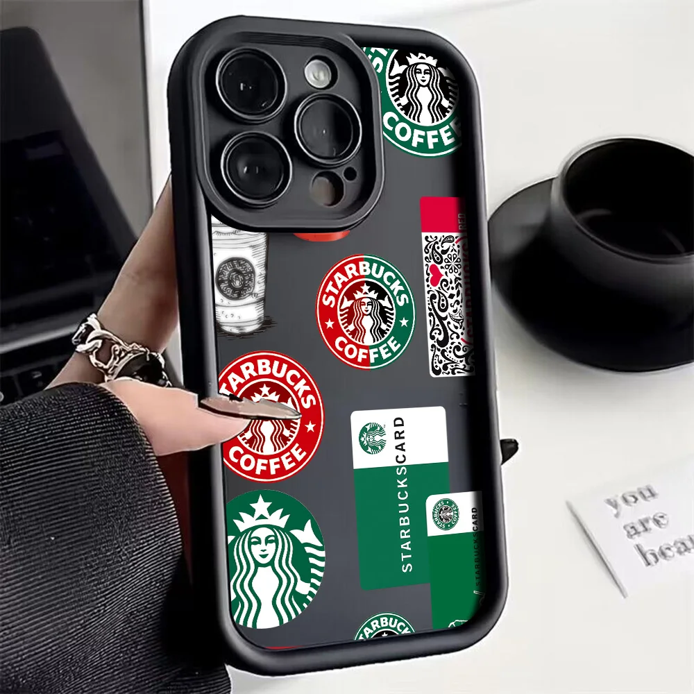 1-Fashion Hot S-S-Starbucks-Phone Case for iPhone 16 15 14 13 12 11 Pro Max Mini XR XS 7 8 Plus Soft TPU Back Cover