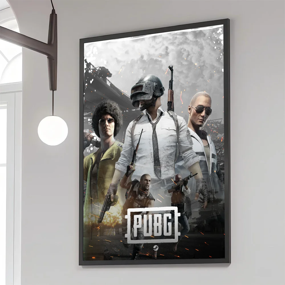 1PC PUBG Poster Movie Sticky Posters Retro Kraft Paper Sticker DIY Room Bar Cafe Aesthetic Art Wall Painting