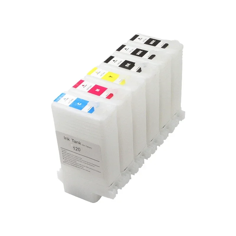 PFI-120 PFI120 Refillable Ink Cartridge With Permanent Chips For Canon TM-200 TM200 TM-205 TM-300 TM-305 TM300 130ML 5Colors/Set